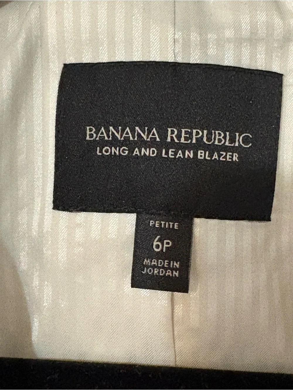 Banana Republic Women's Long and Lean fit Cream Single-Button Blazer